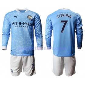 Maillot de Foot Manchester City Raheem Sterling 7 Domicile 2020-21 Manches Longues - Enfant